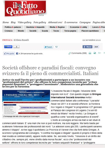 Il Fatto Quotidiano scende in campagna elettorale e attacca Berlusconi e i paradisi fiscali