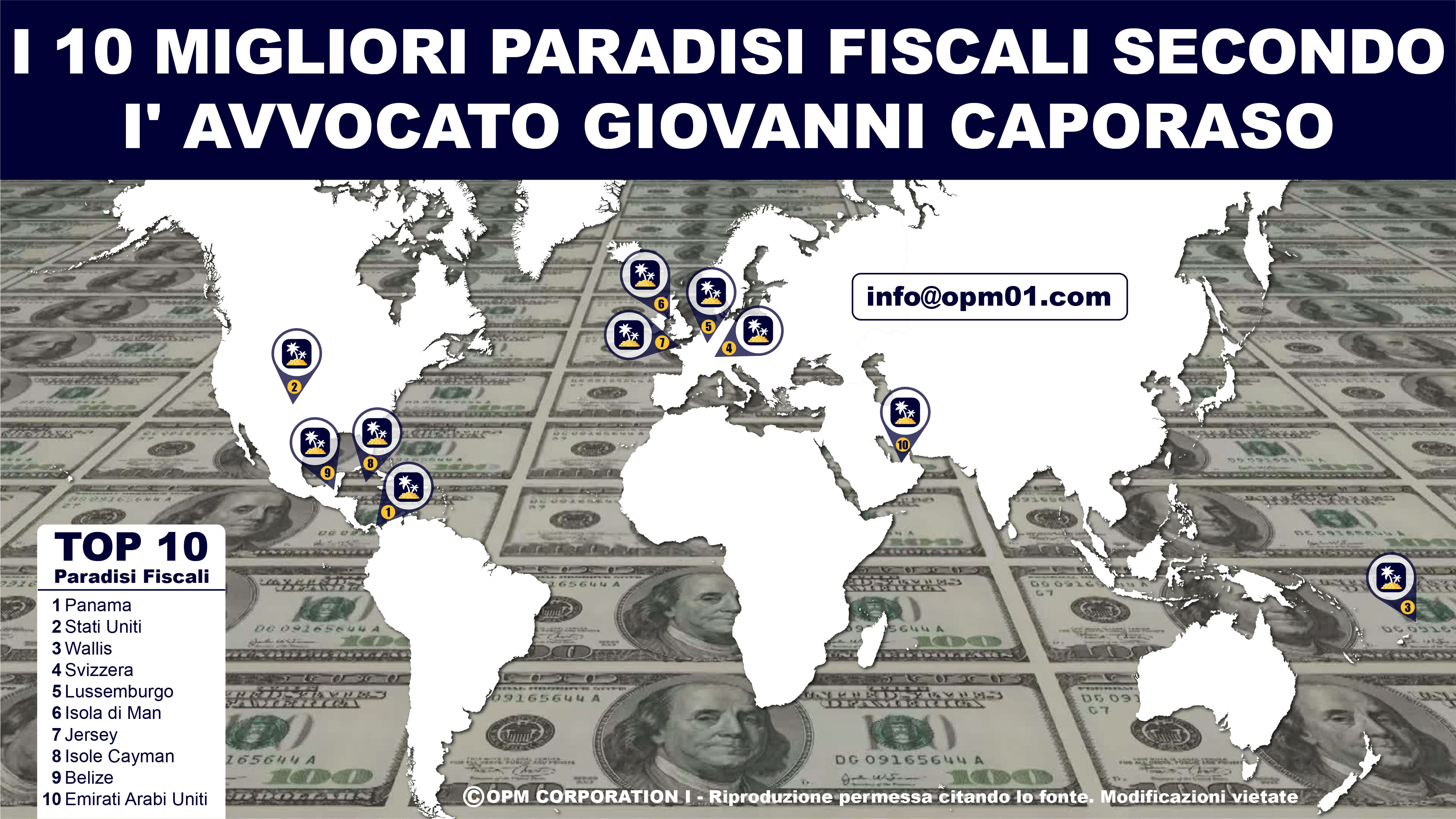 I 10 migliori paradisi fiscal mappa